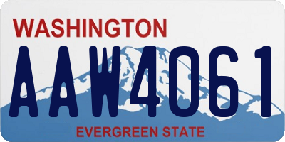 WA license plate AAW4061