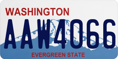 WA license plate AAW4066