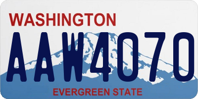 WA license plate AAW4070
