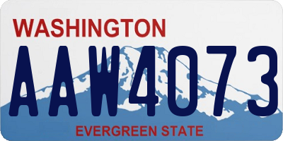 WA license plate AAW4073