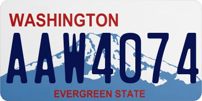 WA license plate AAW4074