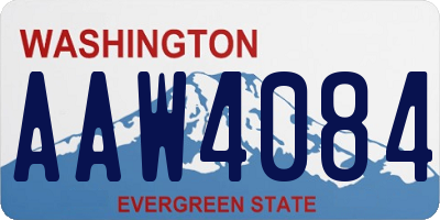 WA license plate AAW4084