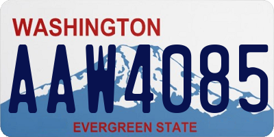 WA license plate AAW4085
