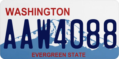 WA license plate AAW4088