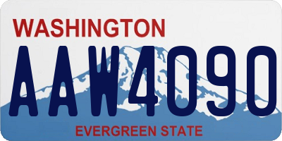 WA license plate AAW4090