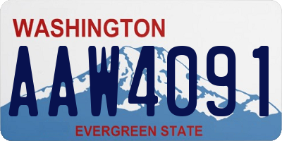 WA license plate AAW4091