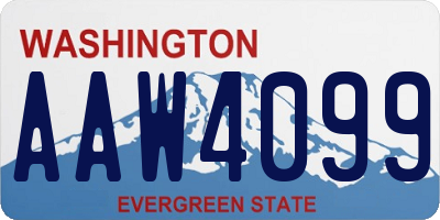 WA license plate AAW4099