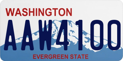 WA license plate AAW4100