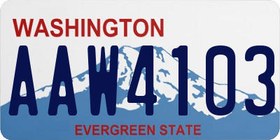 WA license plate AAW4103