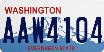 WA license plate AAW4104