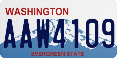 WA license plate AAW4109
