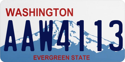 WA license plate AAW4113