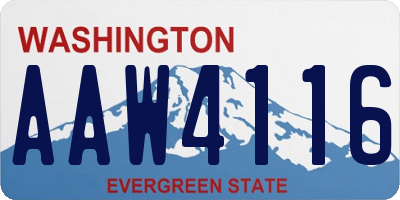 WA license plate AAW4116