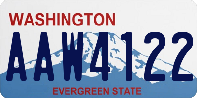 WA license plate AAW4122