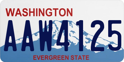 WA license plate AAW4125