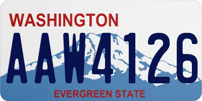 WA license plate AAW4126