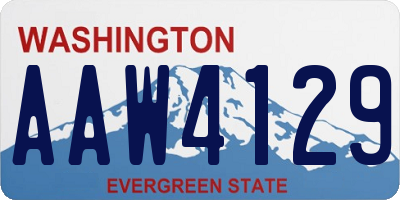 WA license plate AAW4129