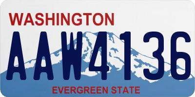 WA license plate AAW4136