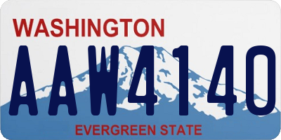 WA license plate AAW4140