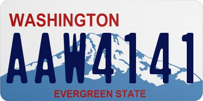 WA license plate AAW4141