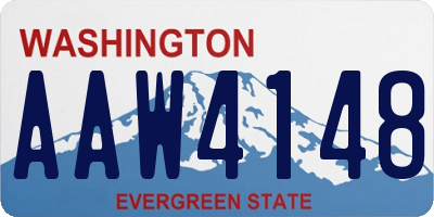 WA license plate AAW4148