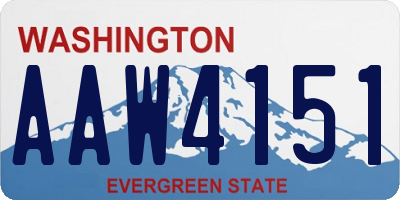 WA license plate AAW4151