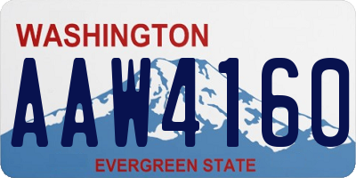 WA license plate AAW4160