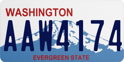 WA license plate AAW4174