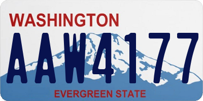WA license plate AAW4177