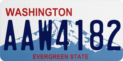 WA license plate AAW4182
