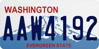 WA license plate AAW4192