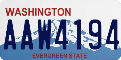 WA license plate AAW4194