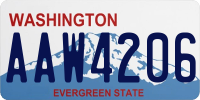 WA license plate AAW4206
