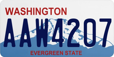 WA license plate AAW4207