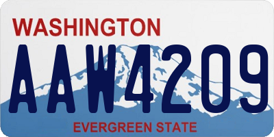 WA license plate AAW4209