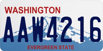 WA license plate AAW4216