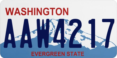 WA license plate AAW4217