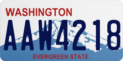 WA license plate AAW4218