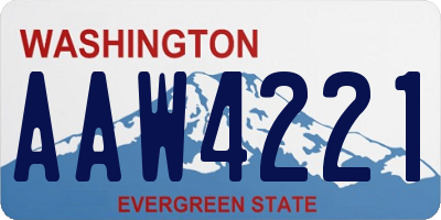 WA license plate AAW4221