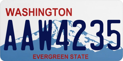 WA license plate AAW4235