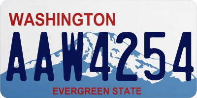 WA license plate AAW4254
