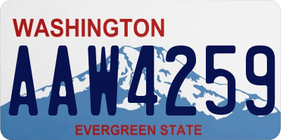 WA license plate AAW4259