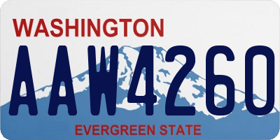 WA license plate AAW4260