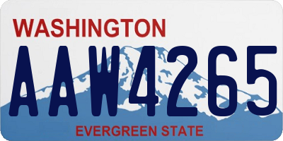 WA license plate AAW4265