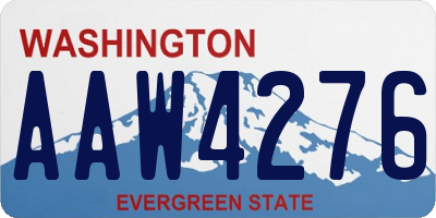 WA license plate AAW4276