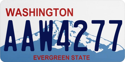 WA license plate AAW4277
