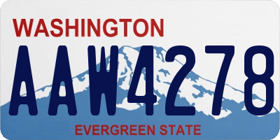 WA license plate AAW4278