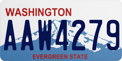 WA license plate AAW4279