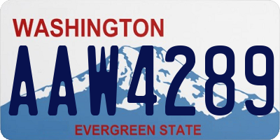 WA license plate AAW4289