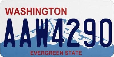 WA license plate AAW4290